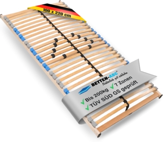 MaDeRa 7-Zonen-Lattenrost – 3 verschiedene Ausführungen, zur Selbstmontage, Größe: 100x220