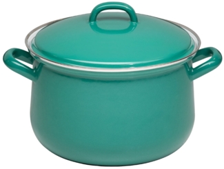 RIESS 0608-111 Fleischtopf mit Deckel 20 cm, 3,5 L, Emaille, Nature Green - Dark