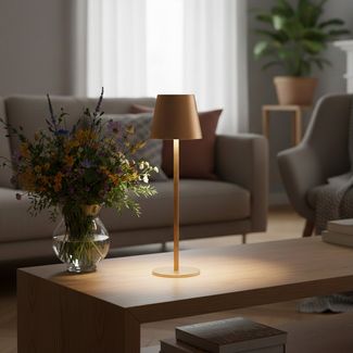 Coen Bakker Deco BV LED Tischleuchte Touch Tischlampe Dimmbar Akku IP44 Glatt Groß, Touch-Funktion, LED fest verbaut, Warmweiß, Kaltweiß, Tageslichtweiß