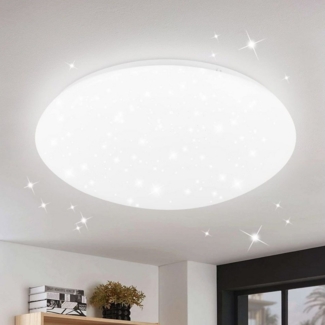 ZMH LED-Sternenhimmel Wohnzimmer Modern Sternenhimmel Deckenlampe Rund/Quadratisch, Augenschutz, Einfache Installtion, LED fest integriert, Kaltweiß-6000K, Kinderzimmer Küchenlampe Eckig Flur Küche