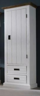 Garderobenschrank Gomera Akazie weiß massiv 60 cm