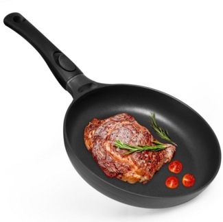 Gotoll Grillpfanne GL52409, Aluminium, Crêpepfanne,Pfannkuchenpfanne induktion,Ø28cm Steakpfanne,Pfanne