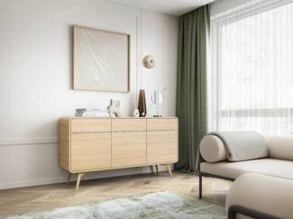 Vente-unique - Sideboard mit 3 Türen & 3 Schubladen - Holzfarben - JALEMO