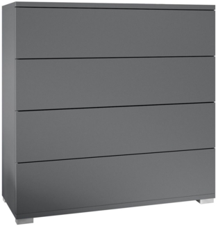 Vladon Kommode Pavos V3 (Sideboard, mit 4 Schubladen), Anthrazit matt/Anthrazit matt (76 x 76 x 35 cm)