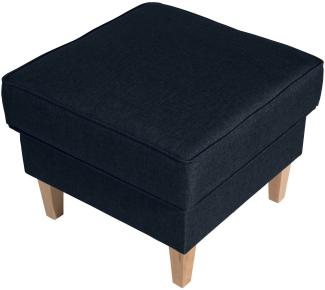 Hocker Karlen Bezug Flachgewebe Buche natur / blau 22023