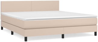 vidaXL Boxspringbett Matratze Cappuccino-Braun 180x200 cm Kunstleder 3141022