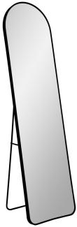 Moderner Standspiegel BARCA schwarz ca. 150x40 cm Aluminium Ankleidespiegel