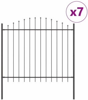 vidaXL Gartenzaun Grau 1190 x 125 cm Pulverbeschichteter Stahl 3360126