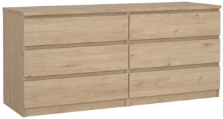 Dmora Kommode Abacadabra, Wohnzimmerbuffet, Wohnzimmer-Sideboard, Moderne Küchen-Speisekammer, 154x50 h70 cm, Eiche