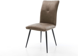 Esszimmerstuhl Maddy-Flex Mikrofaser Taupe Vintage 4-Fuß konisch Schwarz