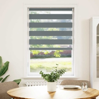 vidaXL Zebrarollo Dunkelgrau 70x150 cm Stoffbreite 65,9 cm Polyester 4014125