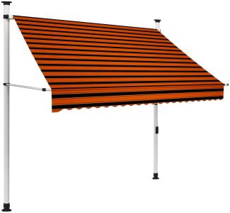 vidaXL Einziehbare Markise Handbetrieben 200 cm Orange und Braun 145836