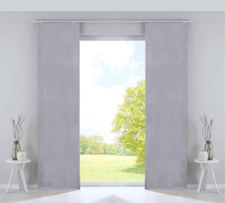 Gardinenbox Schiebegardine (2 St), Klettband, verdunkelnd, Samt, Milano Samt blickdicht Blackout Paneelwagen 203571-2-o