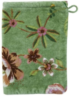 PiP Studio Waschhandschuh STUDIO Secret Garden Waschhandschuh green 16x22cm (1 Stück), Baumwolle (320896)