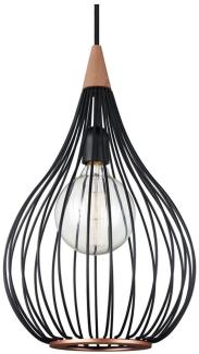 Halo Design No. 990914 LED Pendelleuchte DROPS, schwarz matt-Holz Ø 30