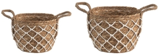 IDIMEX Aufbewahrungskorb TAO (Set), Aufbewahrungskorb, Pflanzenkorb 2er Set Körbe geflochten natur/weiß Bo