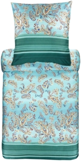 Bettwäsche Bassetti Mako Satin Tosca V1 smaragdgrün mint 135x200