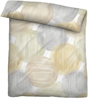 biberna Mako-Satin Bettwäsche 0614604 KREISE, gelb, 1x 155x220 cm + 1x 80x80 cm