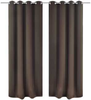 Verdunkelungs-Vorhänge mit Metallringen 135 x 245 cm Braun blackout 130371
