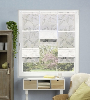 HOME WOHNIDEEN Gardine 91515 Magnetrollo RANA Ausbrenner Bambus, Rankenmotiv, stangendurchzug, (6 St), Viskose Polyester