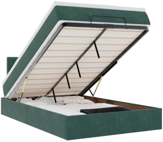 vidaXL Ottoman-Bett mit Matratze Dunkelgrün 120x190 cm Samt 3311906