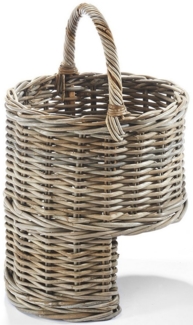 Kobolo Aufbewahrungskorb Treppenkorb Korb Rattan - kubu grey - mit Henkel