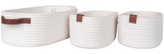 House Nordic Körbe, Baumwolle, weiß, 3er-Set