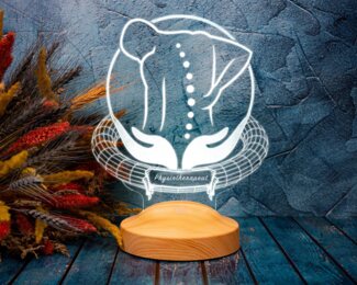 Geschenkelampe LED Nachttischlampe Physiotherapeut 3D Tischlampe Büro Geschenk für Physiotherapeuten, Leuchte 7 Farben fest integriert, Arzten, Geschenk für Berufseinstieg