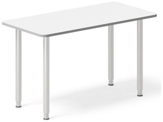 Schreibtisch DNA Weiß 1800x800 mm I-Fuß/Alugrau