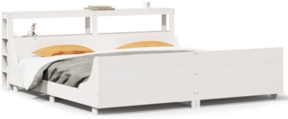 vidaXL Massivholzbett ohne Matratze Weiß 200x200 cm Kiefernholz 3306448