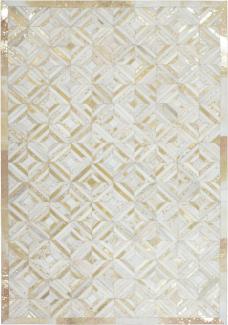 Teppich SchoenesWohnen24 Spark 410 Elfenbein / Gold 80cm x 150cm