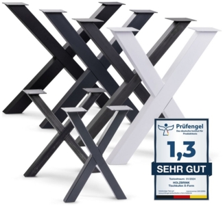 HOLZBRINK Tischbein Tischbeine Metall Schwarz X-form, Tischkufen/Tischgestell für Couchtisch 1 Stück Möbelfüße 40x43 cm