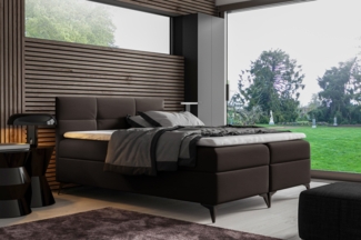 99rooms Festa Boxspringbett Kunstleder 200x200 cm Braun
