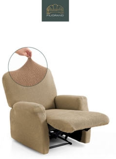 Belmarti Sesselhusse Bezug für Sessel, Relaxsessel, Ohrensessel made in Spain, elastisches Material, hochwertiger und langlebiger Baumwollmix