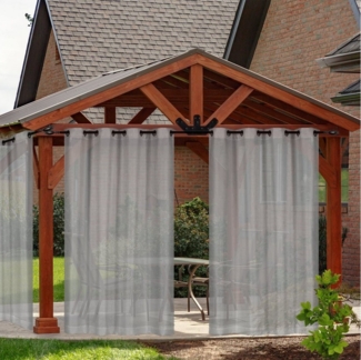 BTTO V&G Gardine OutdoorVorhang,Ösen Transparent,132x213 cm,132x244 cm(BXH) 5 Farben, (2 St), Outdoorgardine Für Balkon Terrasse Wasserdicht