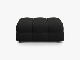 Micadoni Hocker Kendal 1-Sitzer Strukturierter Stoff Schwarz