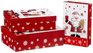 Annastore Geschenkbox 3-tlg. Set Geschenkboxen Geschenkkarton Weihnachten, Weihnachtsverpackung