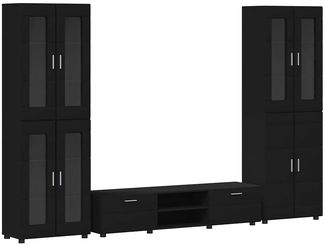 vidaXL TV-Schrankset mit Schubladen FLORIN Schwarz Holzwerkstoff 3398005