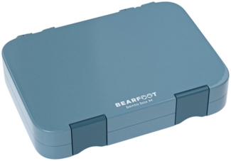 BEARFOOT Lunchbox Brotdose Kinder mit Fächern, Lunchbox, Bento box - Blau, handgezeichnete Designs, modular