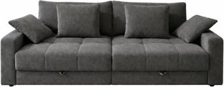 Big-Sofa 284 cm breit Wellenunterfederung Lounge-Couch Stauraum Chenille in Grau