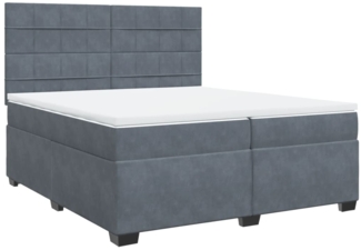 vidaXL Boxspringbett mit Matratze Dunkelgrau 200x200 cm Samt 3291003