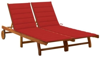 vidaXL 2-Personen-Sonnenliege mit Auflagen Akazie Massivholz 3061380