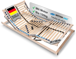 Betten-ABC Max1 Elektro – Elektrischer Lattenrost mit Kopf- & Fußteilverstellung und Funkfernbedienu, Größe: 140x220