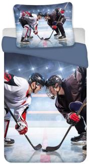 BrandMac Bettwäsche Eishockey Motiv Bettwäsche 2tlg Set 135x200 80x80 cm 100% Baumwolle, 2 teilig