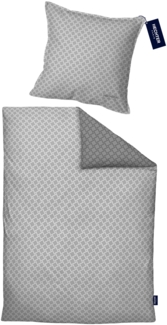 Hechter Paris Bettwäsche Satin 0061311 GEOMETRIE, silber/grau, 1x 155x220 cm + 1x 80x80 cm