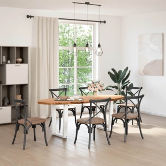 vidaXL Esstisch Hellbraun 220x100x74 cm Massivholz Eiche Oval 3305388