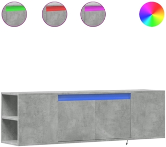 vidaXL TV-Wandschrank mit LED-Beleuchtung Betongrau 135x31x39,5 cm 852386