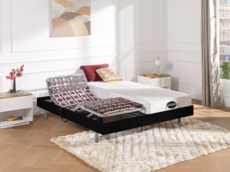 Vente-unique - Relaxbett elektrisch - Matratzen mit Memory Schaum & Bambus - LYSIS III von NATUREA - mit OKIN-Motor - 2 x 90 x 200 cm - Schwarz