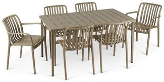 IDIMEX Garten-Essgruppe TULIPANO, moderne 6er Garten-Essgruppe wetterfest aus Alu & Kunststoff champagne