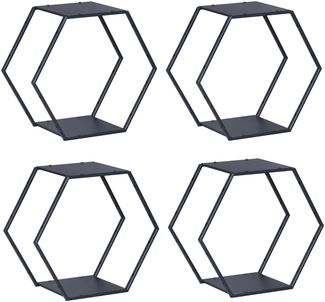 Regalset Tand 4-tlg. Stahl Schwarz [en. casa]